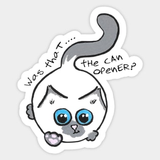 Hungry Circle Cat Sticker